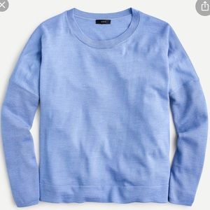 J Crew Relaxed Fit Crew Neck Blue Sweater, NWT